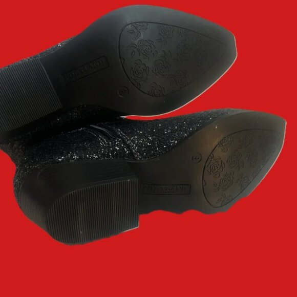 Portland Boot Company Olympia Black Glitter Western Boot size 8 - Picture 4 of 4